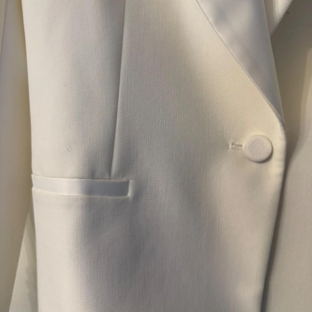 Zara White Tuxedo Blazer - Picture 6 of 9